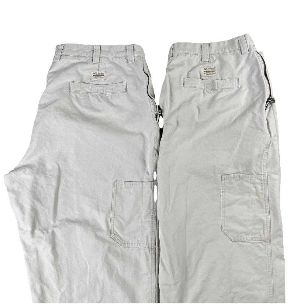 Columbia Cargo Khaki Cotton Twill Pants Zipper Pocket Omni Men's 44